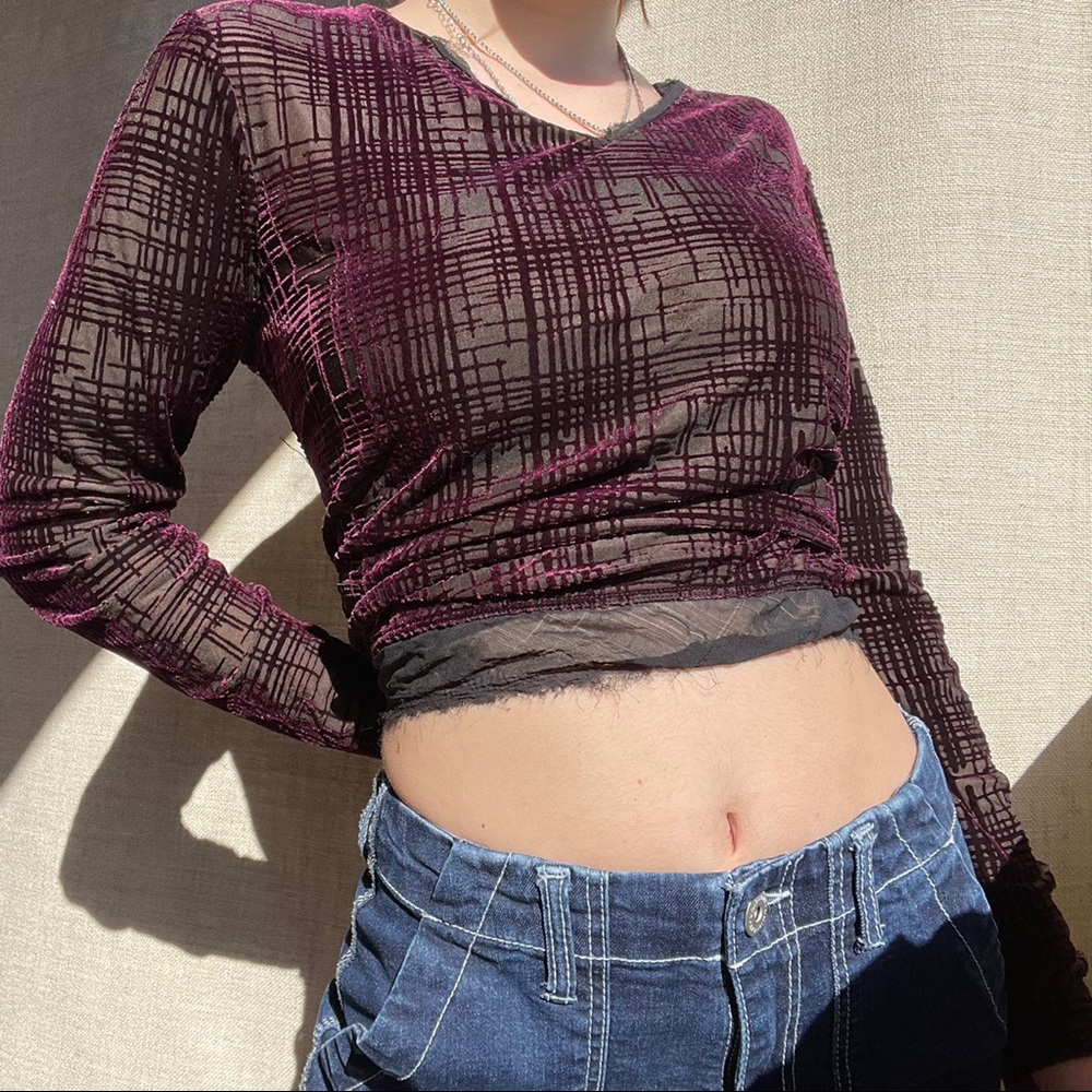 90s meshy top metallic